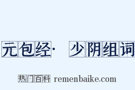 元包经·少阴组词是什么意思的图片